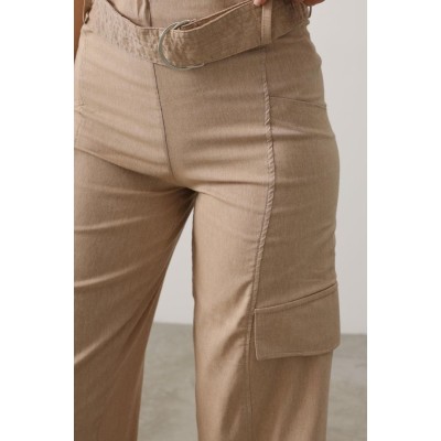 Kemerli Cargo Pantolon - Taş Kemerli Cargo Pantolon - Taş