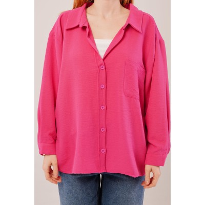 Basic Oversize Fuşya Gömlek Basic Oversize Fuşya Gömlek