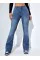 Kadın Yüksek Bel Cepli İspanyol Paçalı Kot Jeans Pantolon Kadın Yüksek Bel Cepli İspanyol Paçalı Kot Jeans Pantolon