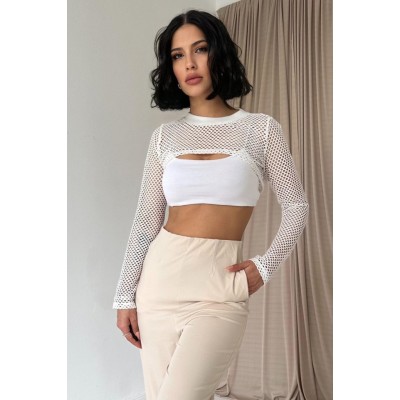Bej Pensli Lastik Detaylı Pantolon Bej Pensli Lastik Detaylı Pantolon