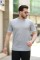 Erkek Bisiklet Yaka çizgi Desenli Ribanalı Kısa Kollu Tshirt