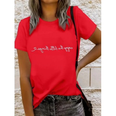Kadın Kısa Kollu önü Yazı Baskılı Basic Süprem Bluz Kadın Kısa Kollu önü Yazı Baskılı Basic Süprem Bluz
