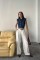 Mavi Yaka Detaylı Denim Crop Mavi Yaka Detaylı Denim Crop
