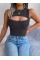 Kadın Askılı Bisiklet Yaka Güpüs Dekolteli Triko Crop Bluz Kadın Askılı Bisiklet Yaka Güpüs Dekolteli Triko Crop Bluz