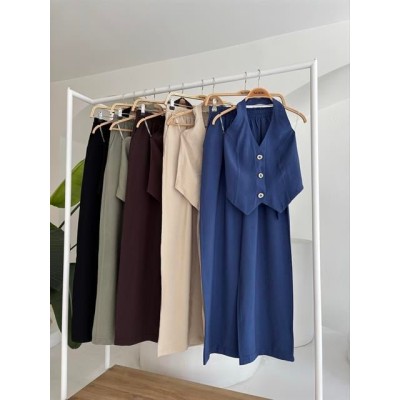 Halter Yaka Yelekli Modal Takım 10144 Halter Yaka Yelekli Modal Takım 10144