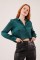 Saten Crop Model Yeşil Gömlek Saten Crop Model Yeşil Gömlek