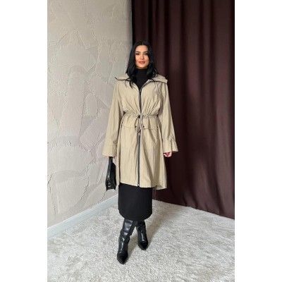 Camel Askı Detaylı Trençkot Camel Askı Detaylı Trençkot