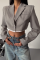 CROP CEKET TEK DÜĞME - Gri CROP CEKET TEK DÜĞME - Gri