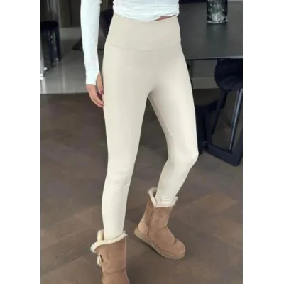 Kadın Yüksek Bel şardonlu Full Likralı Mat Deri Tayt Kadın Yüksek Bel şardonlu Full Likralı Mat Deri Tayt