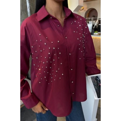 Kristal Taş Çakımlı Poplin Gömlek 3413 Kristal Taş Çakımlı Poplin Gömlek 3413