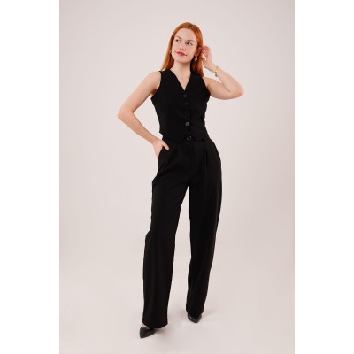 Premium Model Oturtmalı Siyah Pantolon Premium Model Oturtmalı Siyah Pantolon