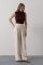 Pileli Bağcıklı Oversize Pantolon - Bej Pileli Bağcıklı Oversize Pantolon - Bej
