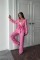 Pembe Beli Kuşaklı Ceket Ve Pantolon Parlak Takım Pembe Beli Kuşaklı Ceket Ve Pantolon Parlak Takım