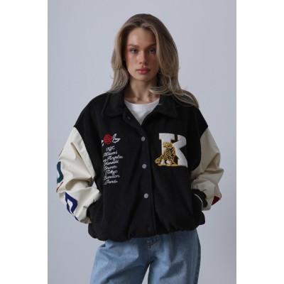 Kaşe Biker Ceket - Siyah Kaşe Biker Ceket - Siyah