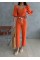 KETEN CROP KARPUZ KOL BLUZ-PANTOLON HASIR KEMERLİ - Orange KETEN CROP KARPUZ KOL BLUZ-PANTOLON HASIR KEMERLİ - Orange