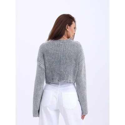 43191 TRİKO CROP KAZAK-GRİ 43191 TRİKO CROP KAZAK-GRİ