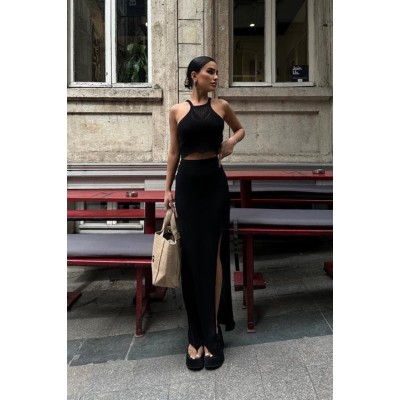 Elena Yırtmaç Detay Crop Takım 9834 Elena Yırtmaç Detay Crop Takım 9834