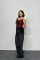 Bordo Askılı Degaje Bluz Bordo Askılı Degaje Bluz