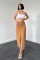 Camel Gabardin Boyamalı Püsküllü Etek Camel Gabardin Boyamalı Püsküllü Etek