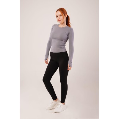 Uzun Kollu Basic Gri Bluz Uzun Kollu Basic Gri Bluz