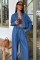 Denim Gömlek Plazzo Pantolon Takım 10163-08 Denim Gömlek Plazzo Pantolon Takım 10163-08