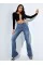 Kadın Yüksek Bel Cepli İspanyol Paçalı Kot Jeans Pantolon Kadın Yüksek Bel Cepli İspanyol Paçalı Kot Jeans Pantolon