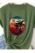 Kadın Kısa Kollu Palmiye Baskılı Viskon T-shirt Kadın Kısa Kollu Palmiye Baskılı Viskon T-shirt