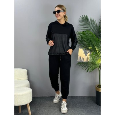 Kadın Uzun Kollu Kapüşonlu Oversize Sweat Ve Pantolon Ikili Takım Kadın Uzun Kollu Kapüşonlu Oversize Sweat Ve Pantolon Ikili Takım