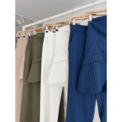 Straplez Büstiyerli Plazzo Pantolonlu Çizgili Takım 10151 Straplez Büstiyerli Plazzo Pantolonlu Çizgili Takım 10151