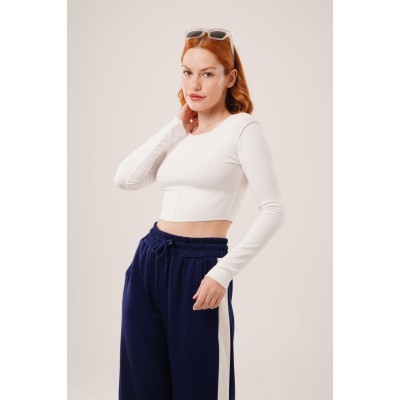 Ters Dikişli Basic Beyaz Body Bluz Ters Dikişli Basic Beyaz Body Bluz