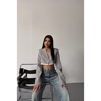 CROP CEKET TEK DÜĞME - Gri CROP CEKET TEK DÜĞME - Gri