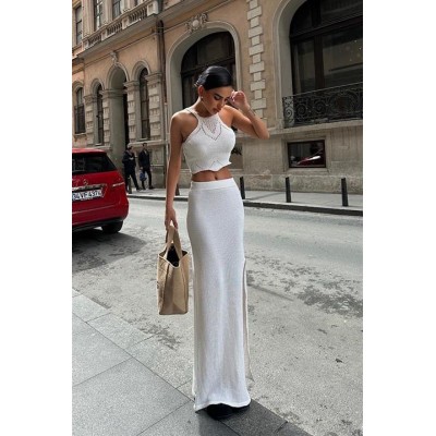 Elena Yırtmaç Detay Crop Takım 9834 Elena Yırtmaç Detay Crop Takım 9834