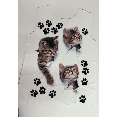 Kadın Kısa Kollu Kedi Ve Pati Baskılı Süprem T-shirt Kadın Kısa Kollu Kedi Ve Pati Baskılı Süprem T-shirt