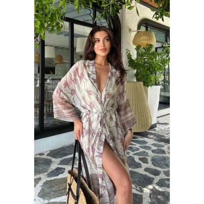 Sandra Desenli Şifon Kimono 5156-08 Sandra Desenli Şifon Kimono 5156-08