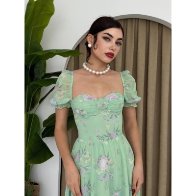 ŞİFON KUMAŞ DİJİTAL DESEN BASKILI ELBİSE ŞİFON KUMAŞ DİJİTAL DESEN BASKILI ELBİSE