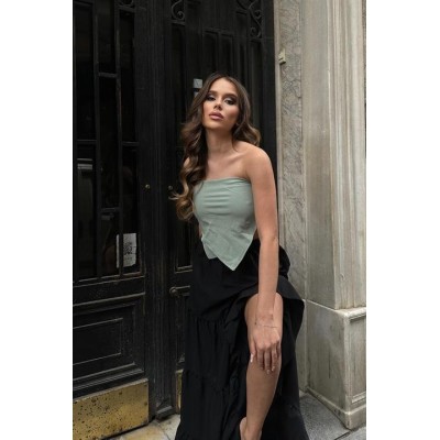 Audrey Fıfrlı Yırtmaç Detay Etek 4037 Audrey Fıfrlı Yırtmaç Detay Etek 4037
