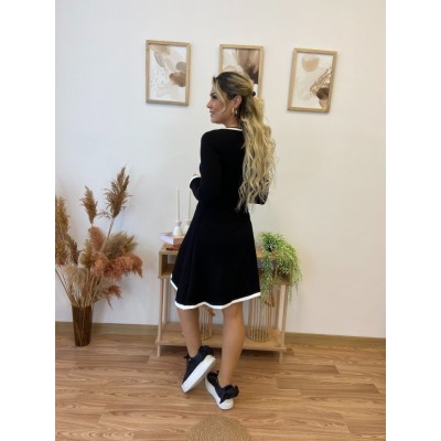 Kadın Uzun Kollu Derin Yuvarlak Yakalı Kısa Viskon Iki Iplik Elbise Kadın Uzun Kollu Derin Yuvarlak Yakalı Kısa Viskon Iki Iplik Elbise