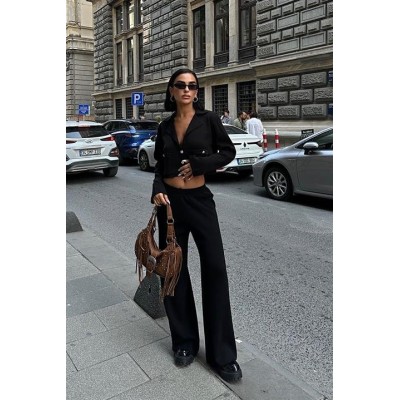 Nancy Kruveze Yaka Crop Takım 9954 - 25 Nancy Kruveze Yaka Crop Takım 9954 - 25