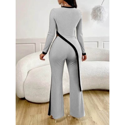 Kadın Uzun Kollu Bisiklet Yaka Asimetrik Kesim Bluz şardonlu Kaşkorse Bluz Ve Pantolon Ikili Takım Kadın Uzun Kollu Bisiklet Yaka Asimetrik Kesim Bluz şardonlu Kaşkorse Bluz Ve Pantolon Ikili Takım