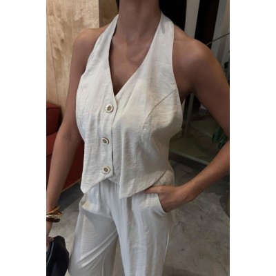 Halter Yaka Yelekli Modal Takım 10144 Halter Yaka Yelekli Modal Takım 10144