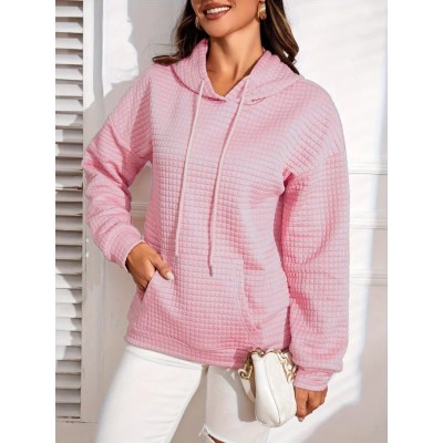 Kadın Uzun Kollu Kapşonlu Bağcıklı Cepli Capitone Sweatshirt Kadın Uzun Kollu Kapşonlu Bağcıklı Cepli Capitone Sweatshirt