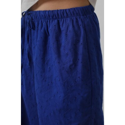 Beli Bağlamalı Brode Pantolon - Saks Beli Bağlamalı Brode Pantolon - Saks