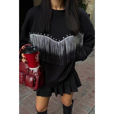 Püskül Detaylı Sweatshirt 8051 Püskül Detaylı Sweatshirt 8051