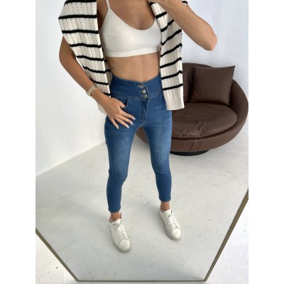 Yüksek Bel Likralı Jean Pantolon 90 Cm Yüksek Bel Likralı Jean Pantolon 90 Cm