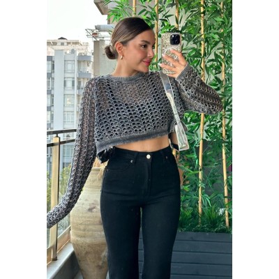 3958 TRİKO FİLE BOLERO-ANTRASİT 3958 TRİKO FİLE BOLERO-ANTRASİT