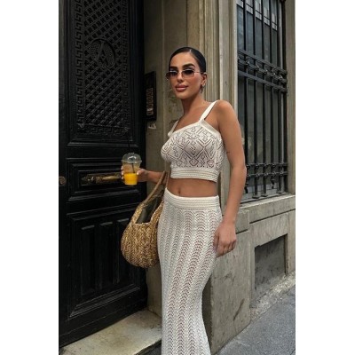 Kayla Dantel Desenli Crop Takım 9840 Kayla Dantel Desenli Crop Takım 9840
