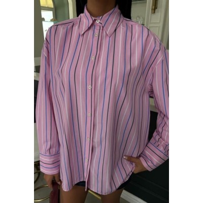 Çizgili Pembe Poplin Gömlek 3451 Çizgili Pembe Poplin Gömlek 3451