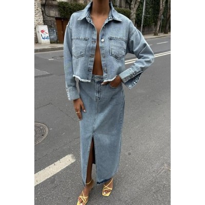 Veronika Yırtmaçlı Denim Takım 9913 Veronika Yırtmaçlı Denim Takım 9913