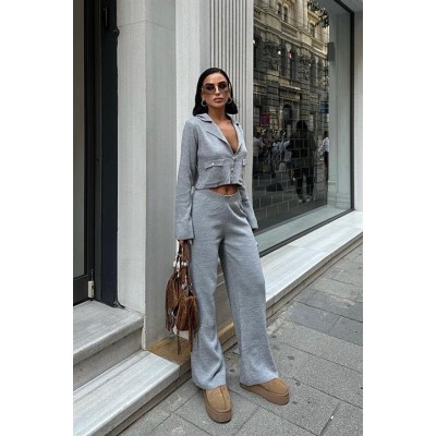 Nancy Kruveze Yaka Crop Takım 9954 - 25 Nancy Kruveze Yaka Crop Takım 9954 - 25