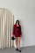 CROP CEKET - KISA ETEK TAKIM - Bordo CROP CEKET - KISA ETEK TAKIM - Bordo